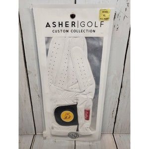 ASHER NBA White CABRETTA GOLF GLOVE, LA Lakers LOGO (Sz XL For Right Hand)